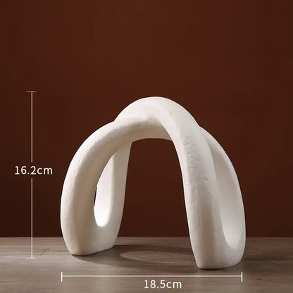 Modern white ceramic infinity symbol vase living room decor