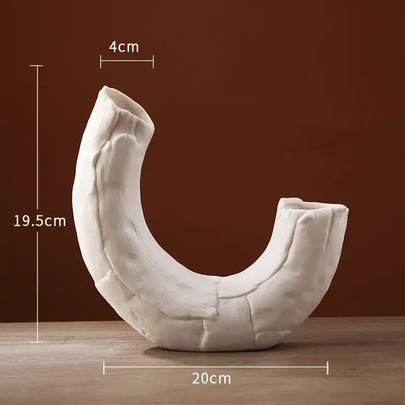 Modern white ceramic infinity symbol vase living room decor