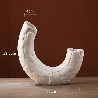 Modern white ceramic infinity symbol vase living room decor