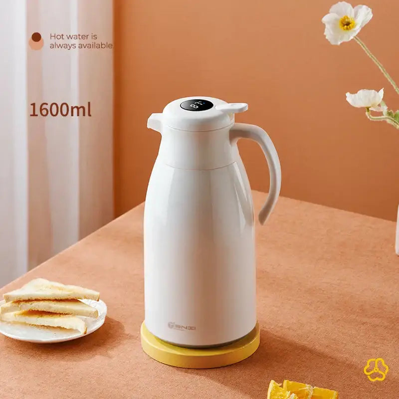 Modern white ceramic insulation kettle kitchen digital thermos bottle