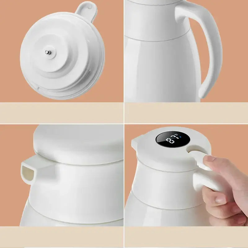 Modern white ceramic insulation kettle kitchen digital thermos bottle