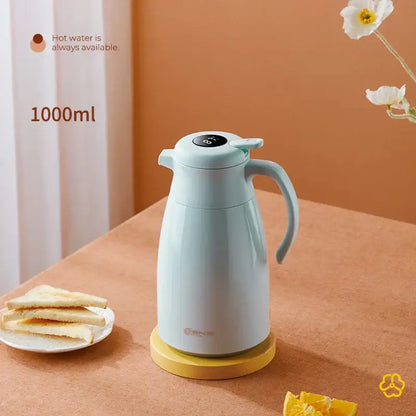 Modern white ceramic insulation kettle kitchen digital thermos bottle