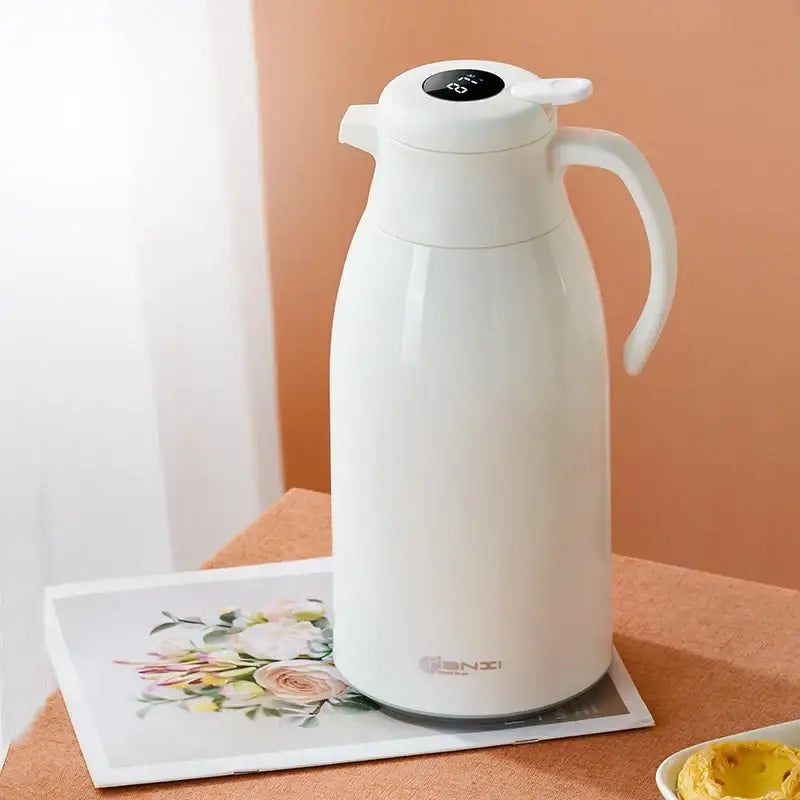 Modern white ceramic insulation kettle kitchen digital thermos bottle