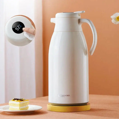 Modern white ceramic insulation kettle kitchen digital thermos bottle