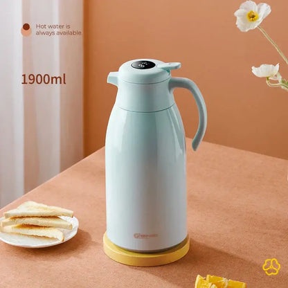 Modern white ceramic insulation kettle kitchen digital thermos bottle