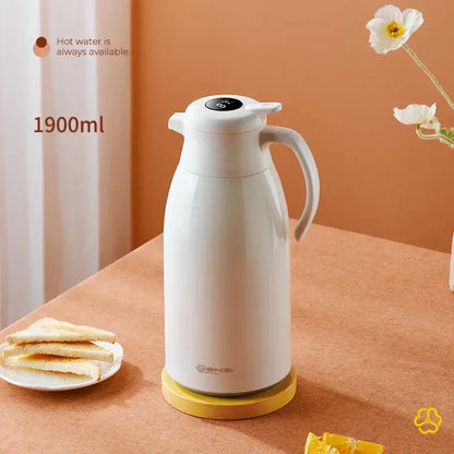 Modern white ceramic insulation kettle kitchen digital thermos bottle