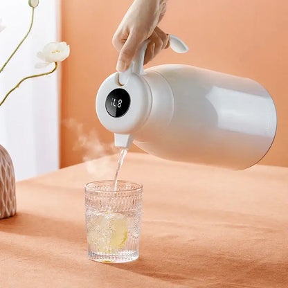 Modern white ceramic insulation kettle kitchen digital thermos bottle