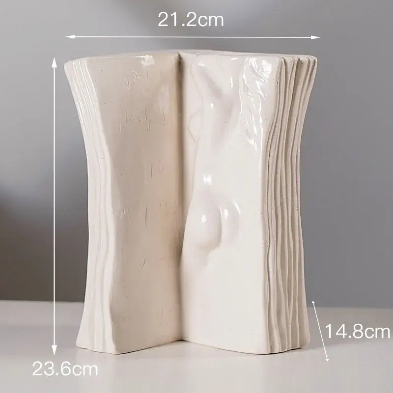 Modern white ceramic man face book vase living room decor storage