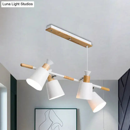 Modern white ceramic nordic island light kitchen tapered shade