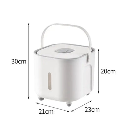 Modern white ceramic rice food storage container kitchen grain bucket