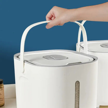 Modern white ceramic rice food storage container kitchen grain bucket