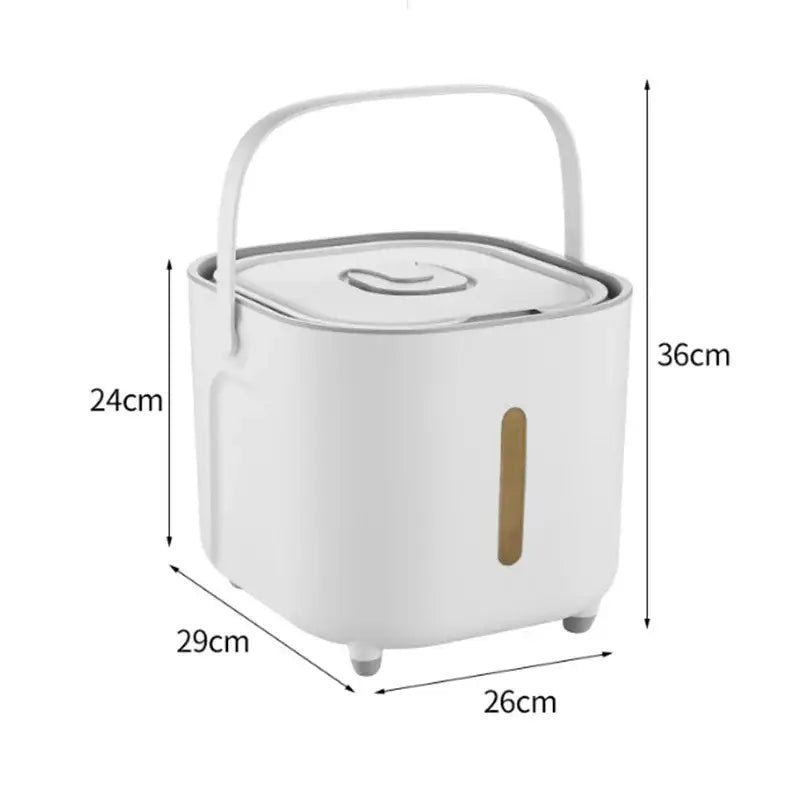 Modern white ceramic rice food storage container kitchen grain bucket