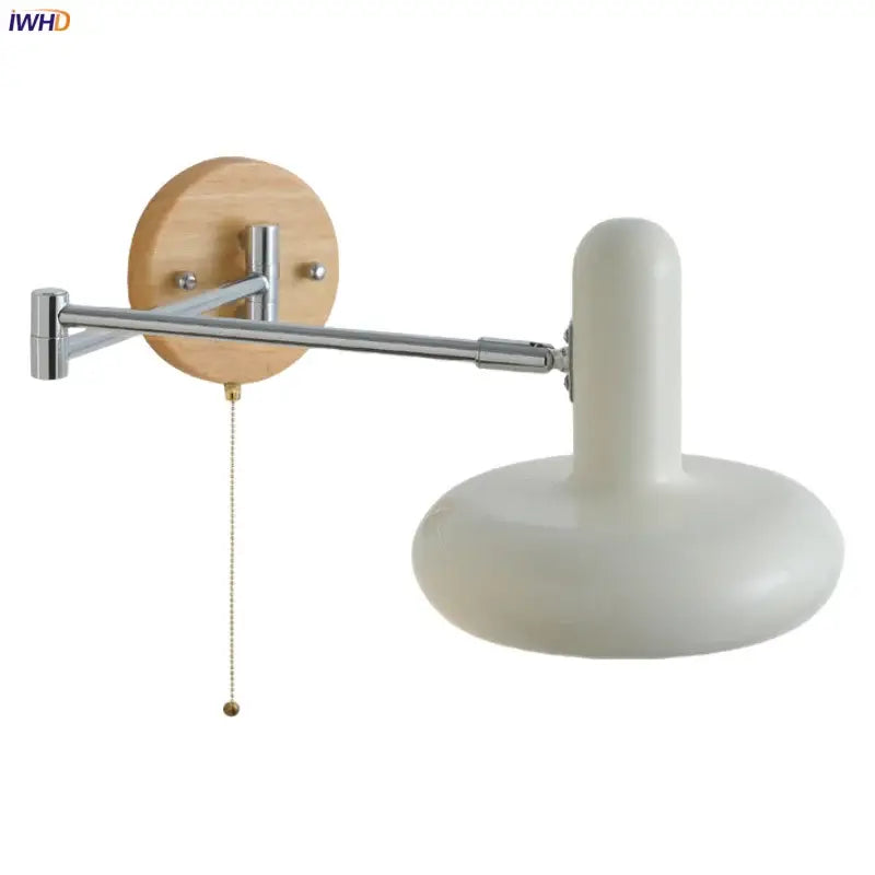 Modern white ceramic wall lamp bedroom adjustable cream iron art