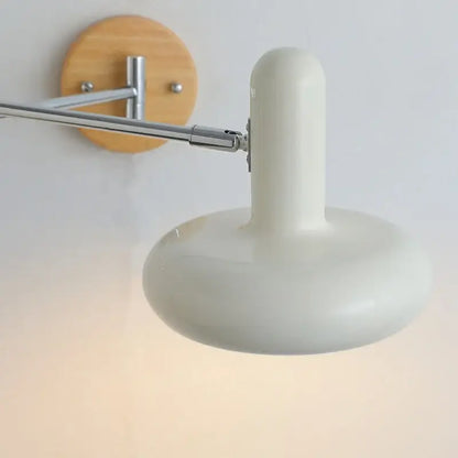 Modern white ceramic wall lamp bedroom adjustable cream iron art