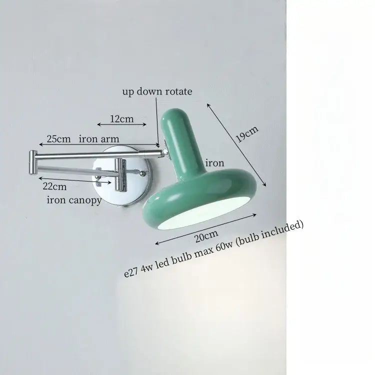 Modern white ceramic wall lamp bedroom adjustable cream iron art
