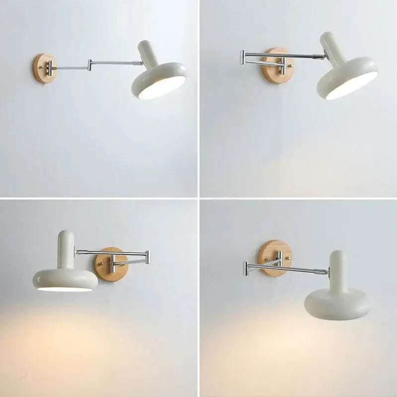 Modern white ceramic wall lamp bedroom adjustable cream iron art