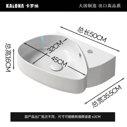 Modern white ceramic wall mounted wash basin bathroom sink
