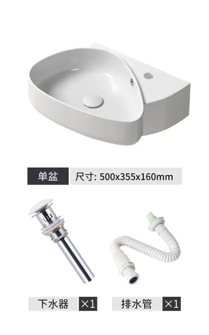 Modern white ceramic wall mounted wash basin bathroom sink