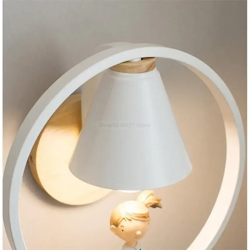 Modern white child figurine led wall lamps for bedroom