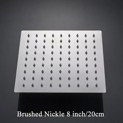 Modern white chrome square rainfall shower head bathroom fixture