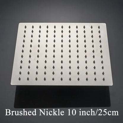 Modern white chrome square rainfall shower head bathroom fixture