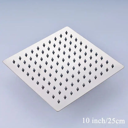 Modern white chrome square rainfall shower head bathroom fixture