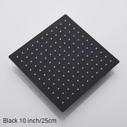 Modern white chrome square rainfall shower head bathroom fixture