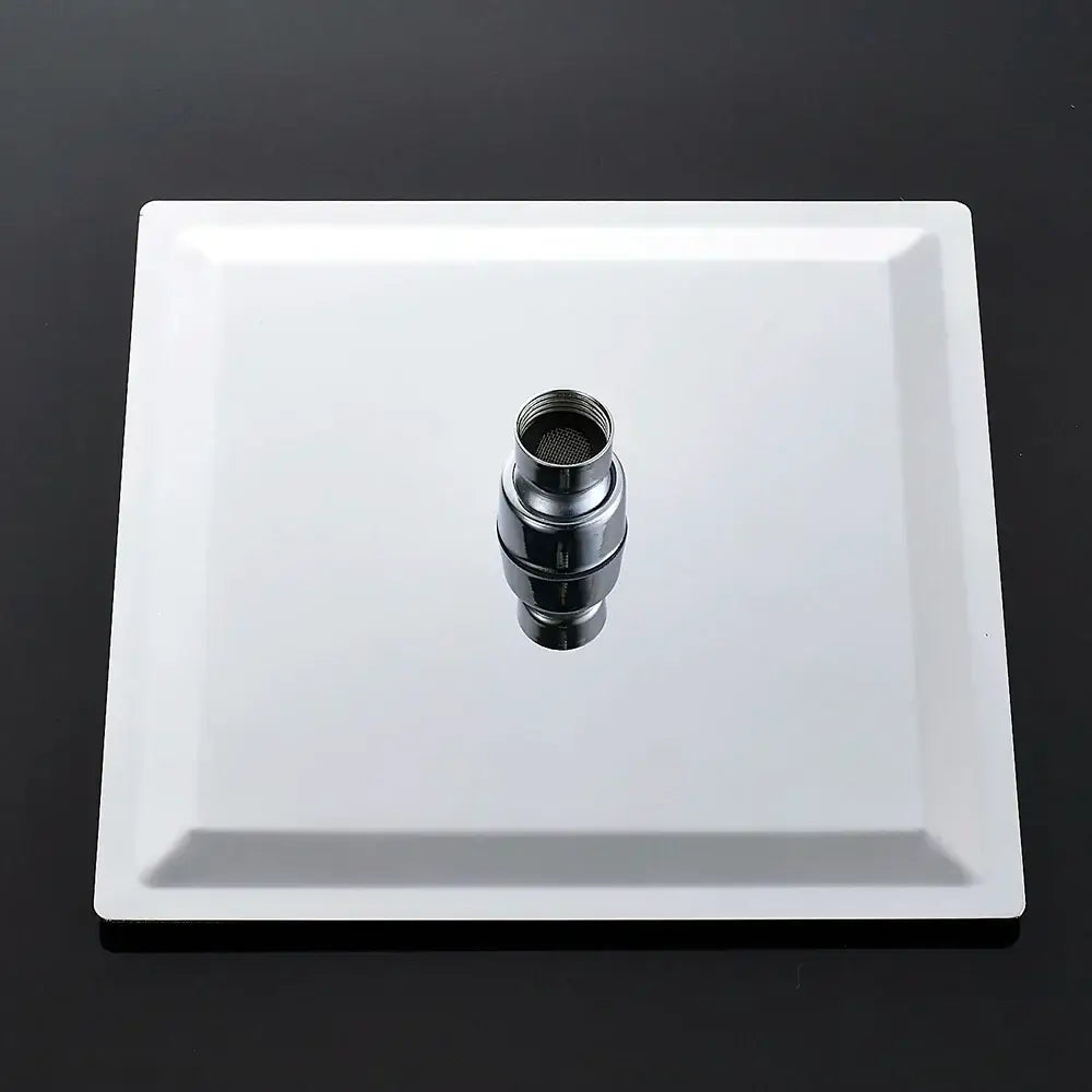 Modern white chrome square rainfall shower head bathroom fixture