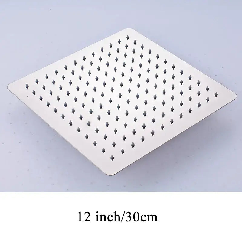 Modern white chrome square rainfall shower head bathroom fixture