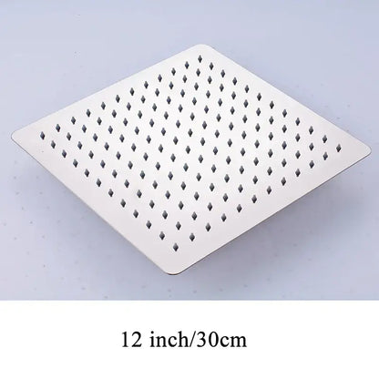 Modern white chrome square rainfall shower head bathroom fixture