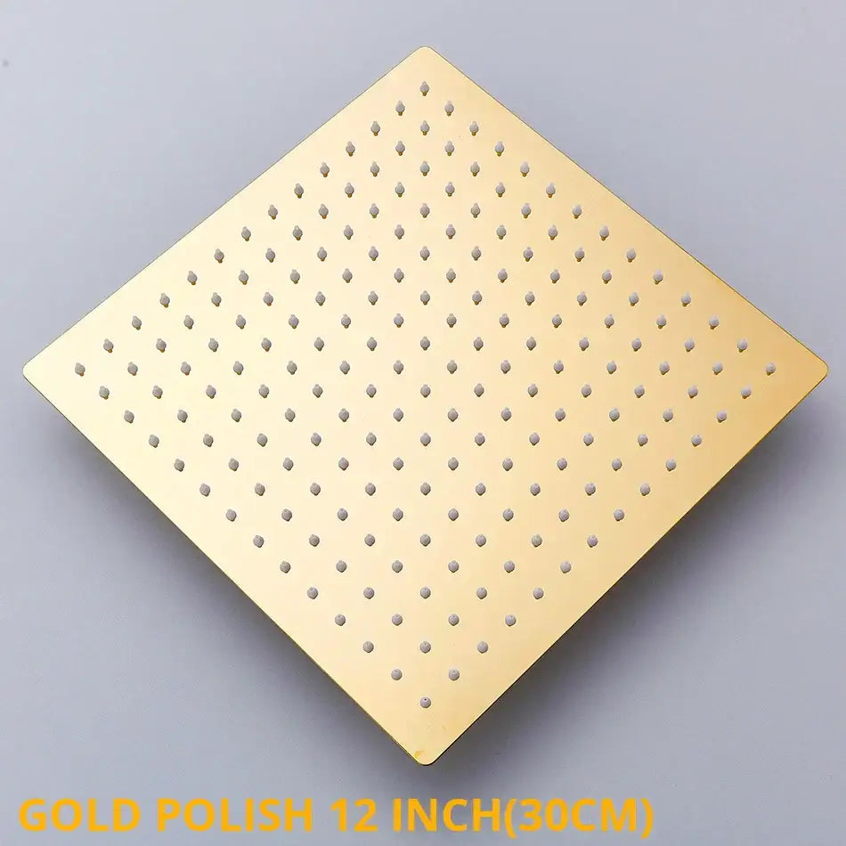 Modern white chrome square rainfall shower head bathroom fixture
