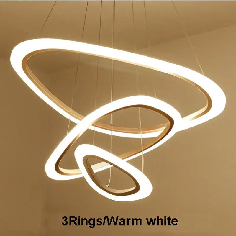 Modern white circle rings acrylic pendant lights for living room
