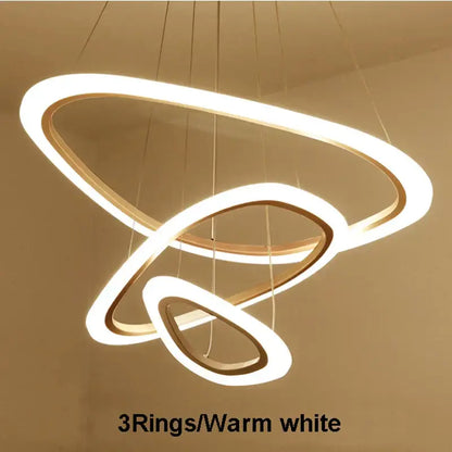 Modern white circle rings acrylic pendant lights for living room