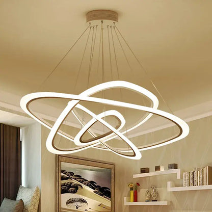 Modern white circle rings acrylic pendant lights for living room