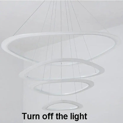 Modern white circle rings acrylic pendant lights for living room