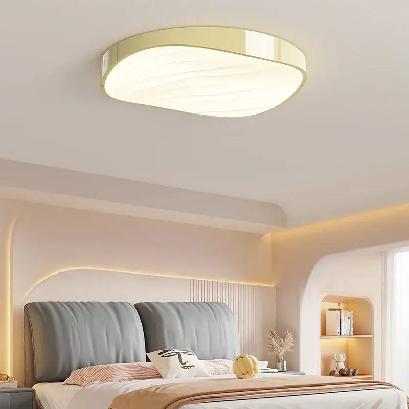 Modern white circular chandelier dining room wave textured light
