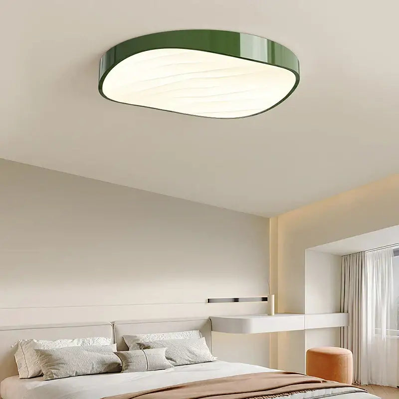 Modern white circular chandelier dining room wave textured light