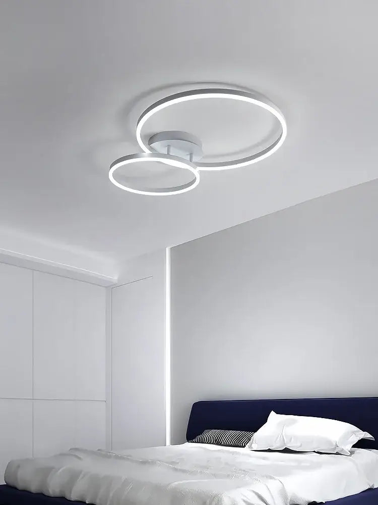 Modern white circular led ceiling lamp set for bedroom