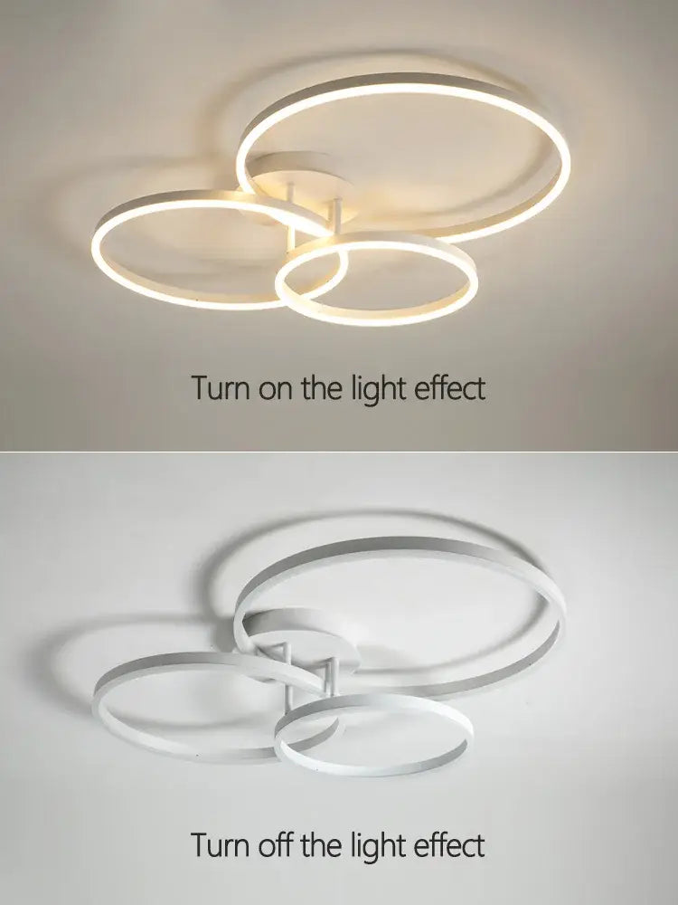 Modern white circular led ceiling lamp set for bedroom