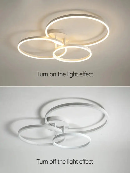 Modern white circular led ceiling lamp set for bedroom