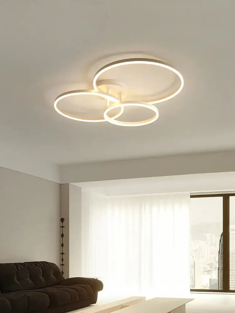Modern white circular led ceiling lamp set for bedroom