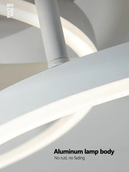 Modern white circular led ceiling lamp set for bedroom