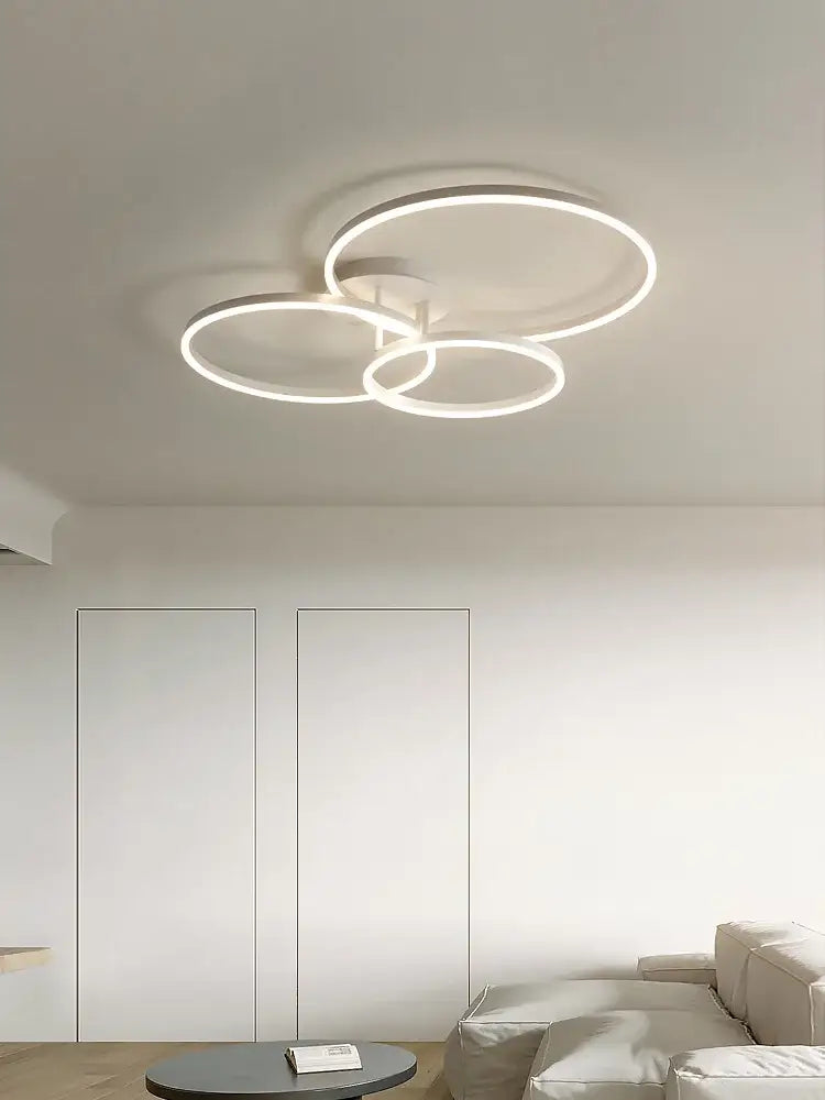 Modern white circular led ceiling lamp set for bedroom