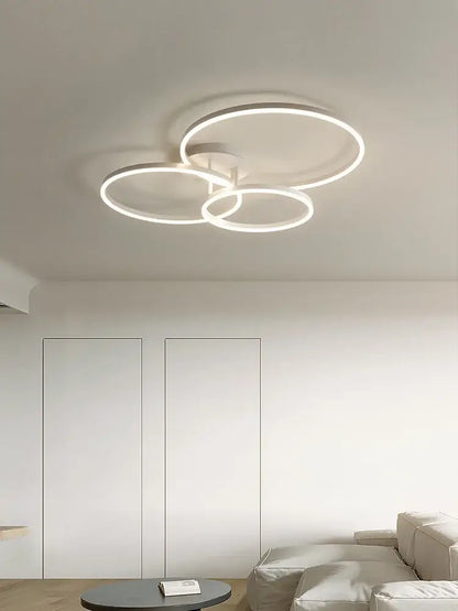 Modern white circular led ceiling lamp set for bedroom