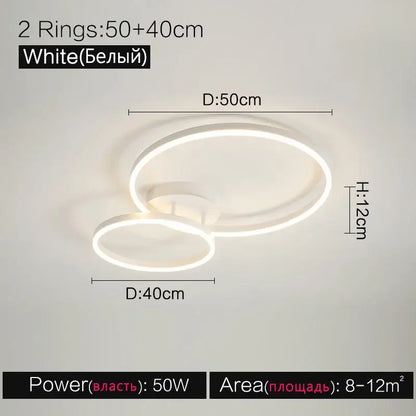 Modern white circular led ceiling lamp set for bedroom