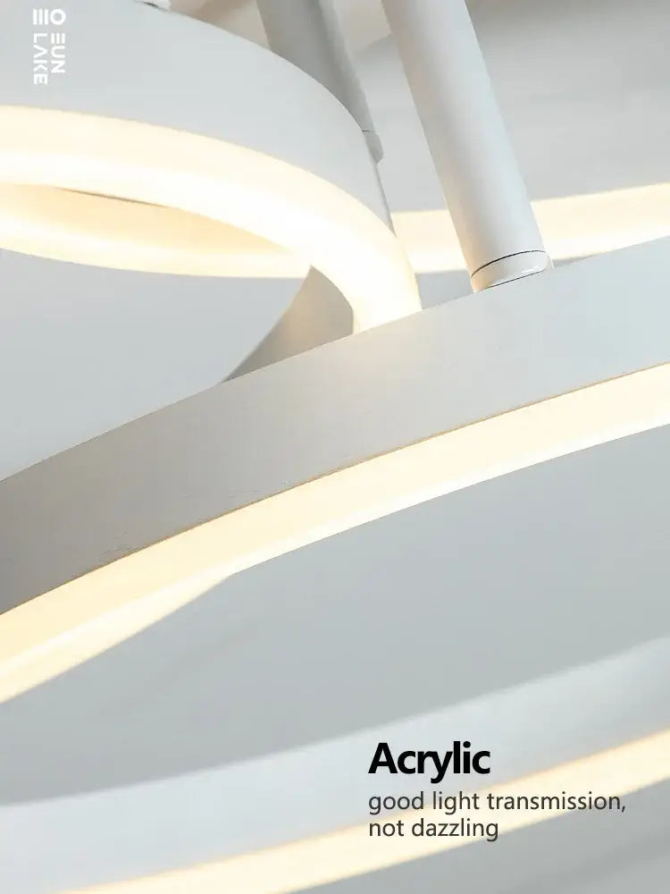 Modern white circular led ceiling lamp set for bedroom