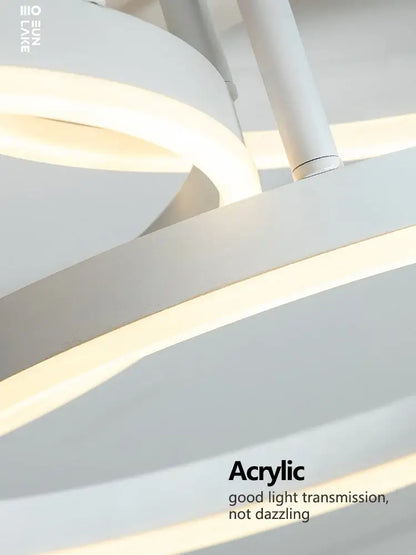 Modern white circular led ceiling lamp set for bedroom