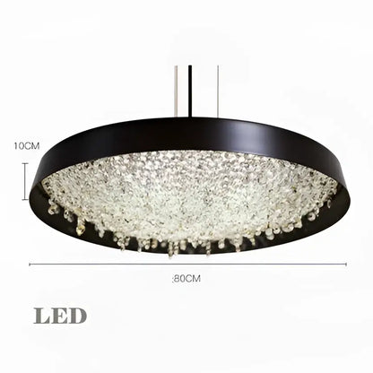 Modern white clear crystal pendant light for living room