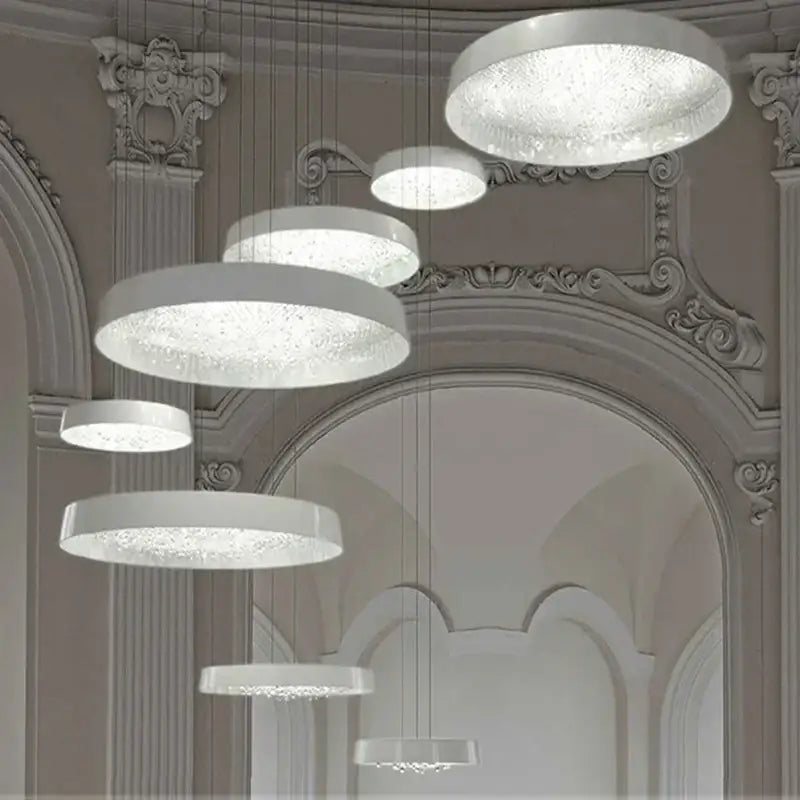 Modern white clear crystal pendant light for living room