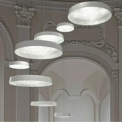 Modern white clear crystal pendant light for living room